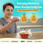 Teen having fun and using the Mug with a hoop with cereal, promotional text about an upgrade, and brand logos at the bottom.