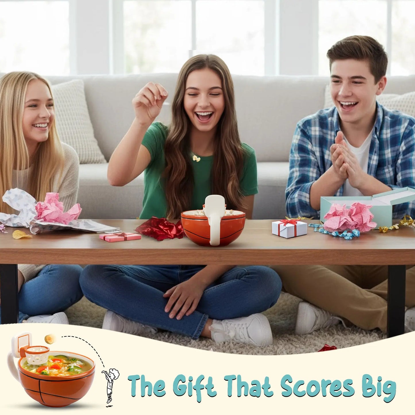 MAX’IS Creations' Basketball Mug isn’t just a mug — it’s an experience! Toss snacks into the hoop: Mini-marshmallows, cereal, crackers, veggies, or other fun snacks
Makes mealtimes fun: Kids are excited to eat breakfast before school or enjoy snacks 
Brings unexpected joy to everyday moments: Turns snacks into playful, memorable experiences 
Bonding time: Encourage family interaction with playful mini trick shots 
Gift-ready packaging: Comes in a colorful, story-telling box perfect gift for sports fans.