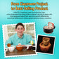 Young inventor Max holding the original basketball mug with a hoop he created at age 8