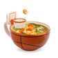 START YOUR MORNINGS WITH FUN! Play with your food with this original basketball mug with an attached hoop. Perfect for scoring mini-marshmallows into cocoa, cereal into milk, crackers into soup, or toppings onto ice cream! Something to root for in your morning routine!